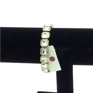 Gold & Rhinestone Bangle Bracelet